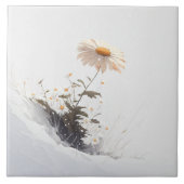 Snowy Mountain Daisy Blooming in Adversity Ceramic Tegeltje (Voorkant)