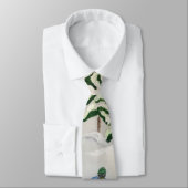 Snowy Mountain en Skier Stropdas Gedrukte verf (Gebonden)