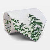 Snowy Mountain en Skier Stropdas Gedrukte verf (Opgerold)