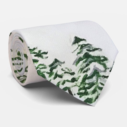 Snowy Mountain en Skier Stropdas Gedrukte verf (Opgerold)