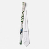 Snowy Mountain en Skier Stropdas Gedrukte verf (Achterkant)