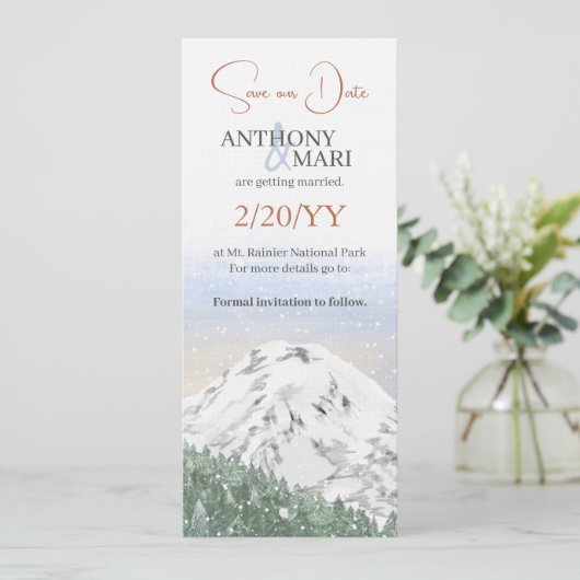 Snowy Mountain, Falling Snow & Forest Kaart (Staand voorkant)