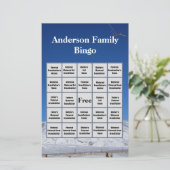 Snowy Mountain Familienaam en Photo Bingo Game Briefpapier (Staand voorkant)