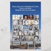 Snowy Mountain Familienaam en Photo Bingo Game Briefpapier (Achterkant)