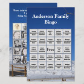 Snowy Mountain Familienaam en Photo Bingo Game Briefpapier (Voorkant / Achterkant)