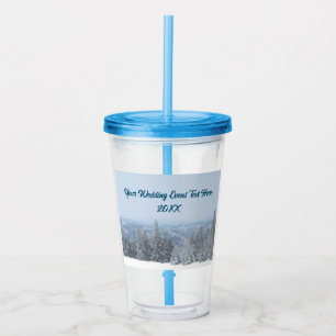 Snowy Mountain Forest Apres Ski Wedding Event Acryl Drinkbeker