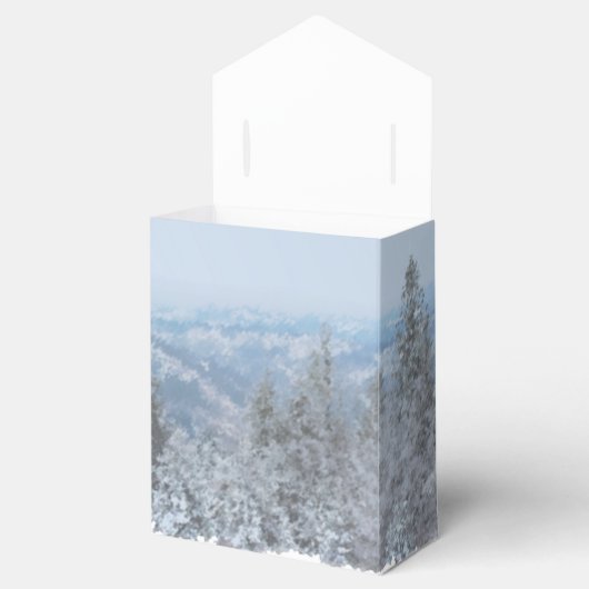 Snowy Mountain Forest Apres Ski Wedding Event Bedankdoosjes (Geopend)