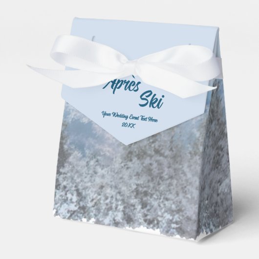 Snowy Mountain Forest Apres Ski Wedding Event Bedankdoosjes (Voorkant Zijde)