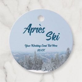 Snowy Mountain Forest Apres Ski Wedding Event Bedankjes Labels