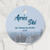 Snowy Mountain Forest Apres Ski Wedding Event Bedankjes Labels (Voorkant)