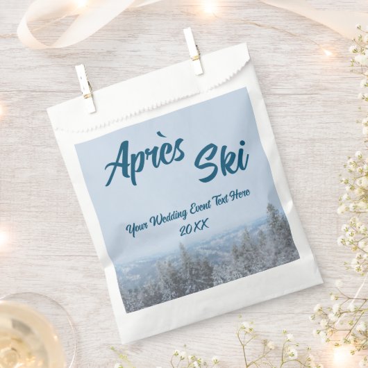 Snowy Mountain Forest Apres Ski Wedding Event Bedankzakje (Geknipt)