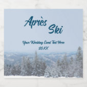 Snowy Mountain Forest Apres Ski Wedding Event Bier Etiket (Enkel label)