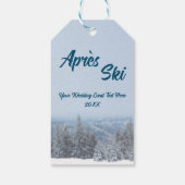 Snowy Mountain Forest Apres Ski Wedding Event Cadeaulabel (Achterkant)