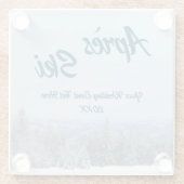 Snowy Mountain Forest Apres Ski Wedding Event Glazen Onderzetter (Achterkant)