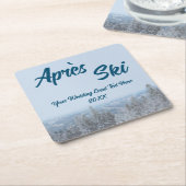 Snowy Mountain Forest Apres Ski Wedding Event Kartonnen Onderzetters (Schuin)
