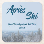 Snowy Mountain Forest Apres Ski Wedding Event Kartonnen Onderzetters (Voorkant)