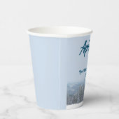 Snowy Mountain Forest Apres Ski Wedding Event Papieren Bekers (Rechts)
