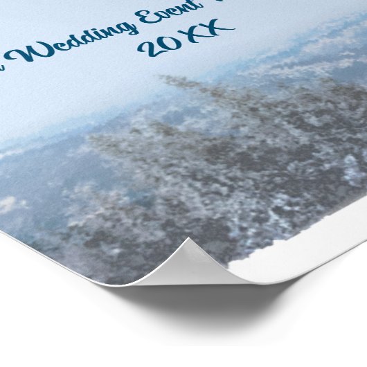 Snowy Mountain Forest Apres Ski Wedding Event Poster (Hoek)