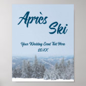 Snowy Mountain Forest Apres Ski Wedding Event Poster (Voorkant)