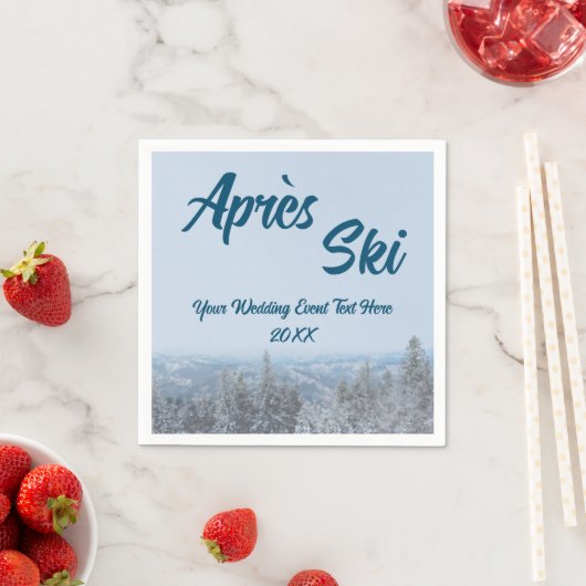 Snowy Mountain Forest Apres Ski Wedding Event Servet (Insitu)