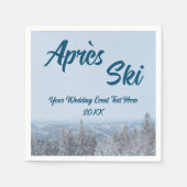 Snowy Mountain Forest Apres Ski Wedding Event Servet (Voorkant)