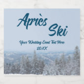 Snowy Mountain Forest Apres Ski Wedding Event Sparkling Wijnetiket (Enkel label)