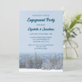 Snowy Mountain Forest Engagement Party Kaart (Staand voorkant)