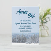 Snowy Mountain Forest Vrijgezellenfeest Kaart (Staand voorkant)