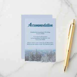 Snowy Mountain Forest Wedding Accommodatie Informatiekaartje