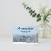 Snowy Mountain Forest Wedding Accommodatie Informatiekaartje (Staand voorkant)