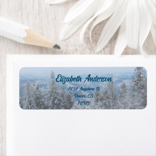 Snowy Mountain Forest Wedding Etiket (Insitu)