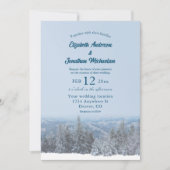 Snowy Mountain Forest Wedding Kaart (Voorkant)