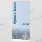 Snowy Mountain Forest Wedding Menu (Achterkant)