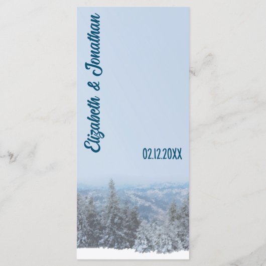 Snowy Mountain Forest Wedding Menu (Achterkant)