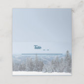 Snowy Mountain Forest Wedding Plaatskaartje (Buitenkant ongevouwen)