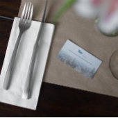 Snowy Mountain Forest Wedding Plaatskaartje