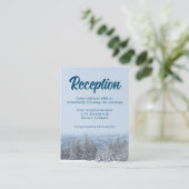 Snowy Mountain Forest Wedding Reception Informatiekaartje (Staand voorkant)