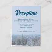 Snowy Mountain Forest Wedding Reception Informatiekaartje (Voorkant)