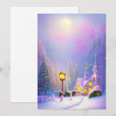 Snowy Mountain kerk budget Kerstmis Feestdagenkaart (Voorkant / Achterkant)