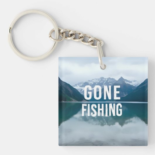 Snowy Mountain Lake Gone Gevist Sleutelhanger (voorkant)