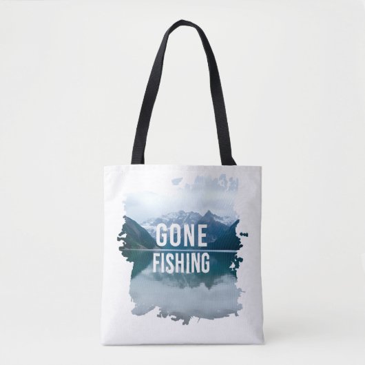 Snowy Mountain Lake Gone Gevist Tote Bag (Voorkant)