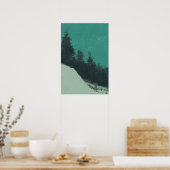Snowy Mountain Landscape Painting Poster (Keuken)
