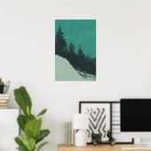 Snowy Mountain Landscape Painting Poster (Thuiskantoor)