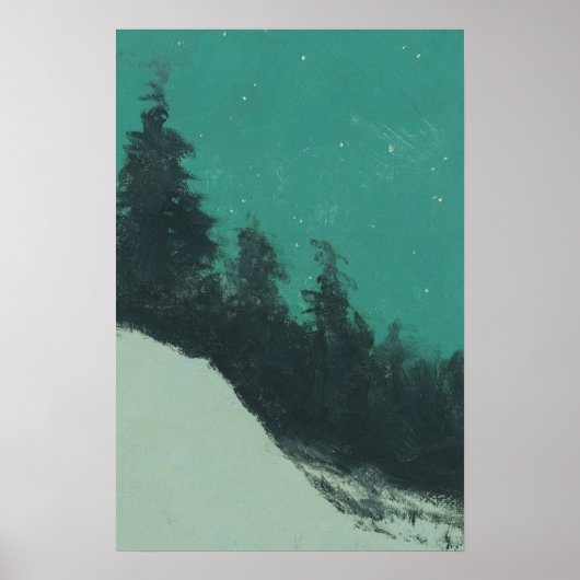 Snowy Mountain Landscape Painting Poster (Voorkant)