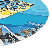 Snowy Mountain Leopard Stance Design Snijplank (Hoek)