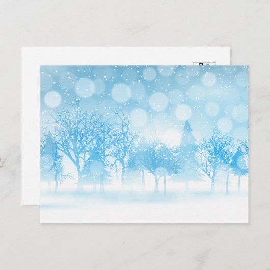 Snowy Mountain Light Blue Winter Landscape Briefkaart (Voorkant / Achterkant)