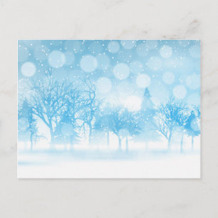 Snowy Mountain Light Blue Winter Landscape Briefkaart