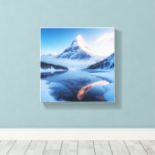 Snowy Mountain Majesty Canvas Afdruk (Insitu (Houten vloer))