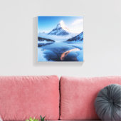 Snowy Mountain Majesty Canvas Afdruk (Insitu (Woonkamer))