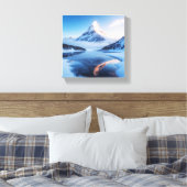 Snowy Mountain Majesty Canvas Afdruk (Insitu (Slaapkamer))